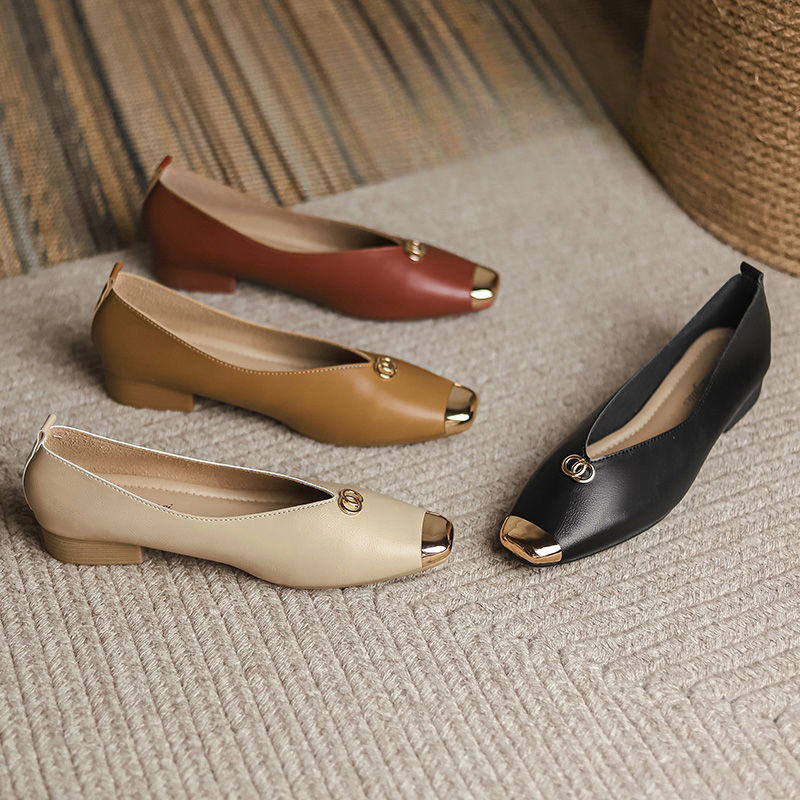 Leather Work For Kids - 2026 New Women's Square Toe Flats