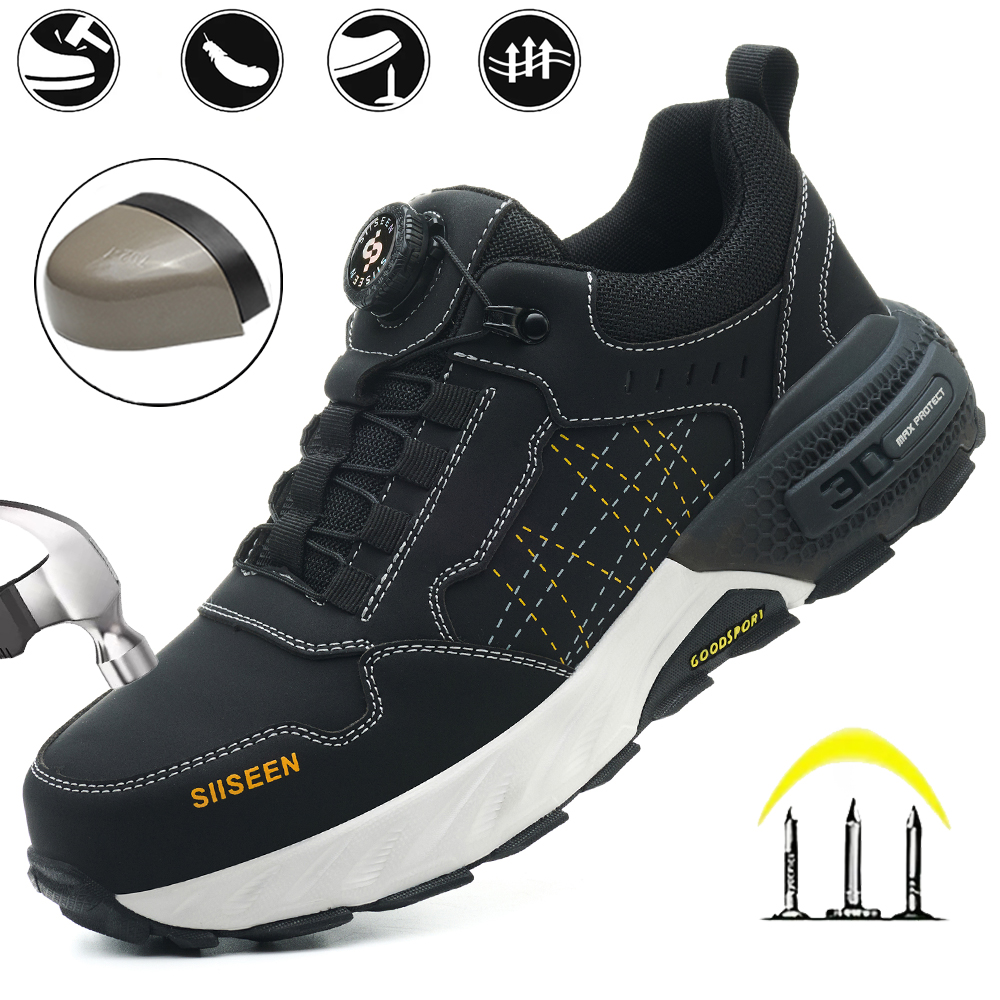 Leatherwork Workshop - Men's Safety Shoes Steel Toe Anti-