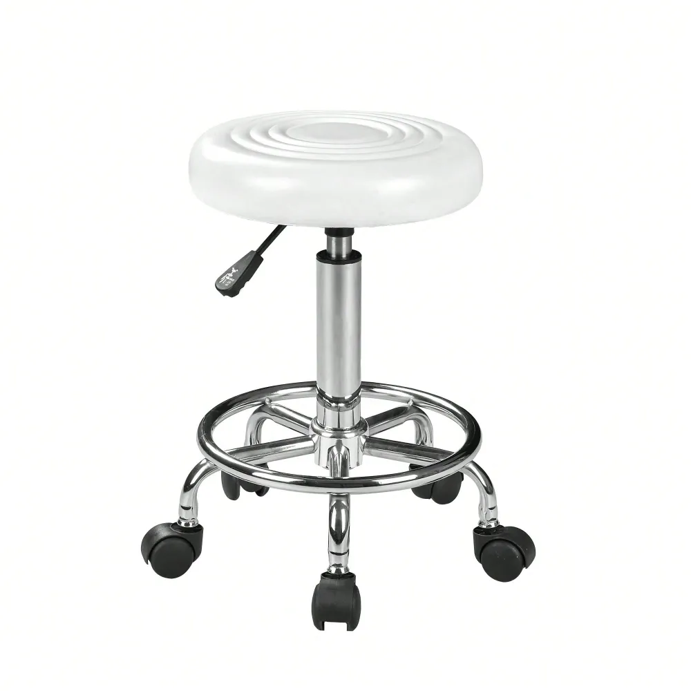 Leatherwork Workshop - Round Rolling Stool Chair PU Leather