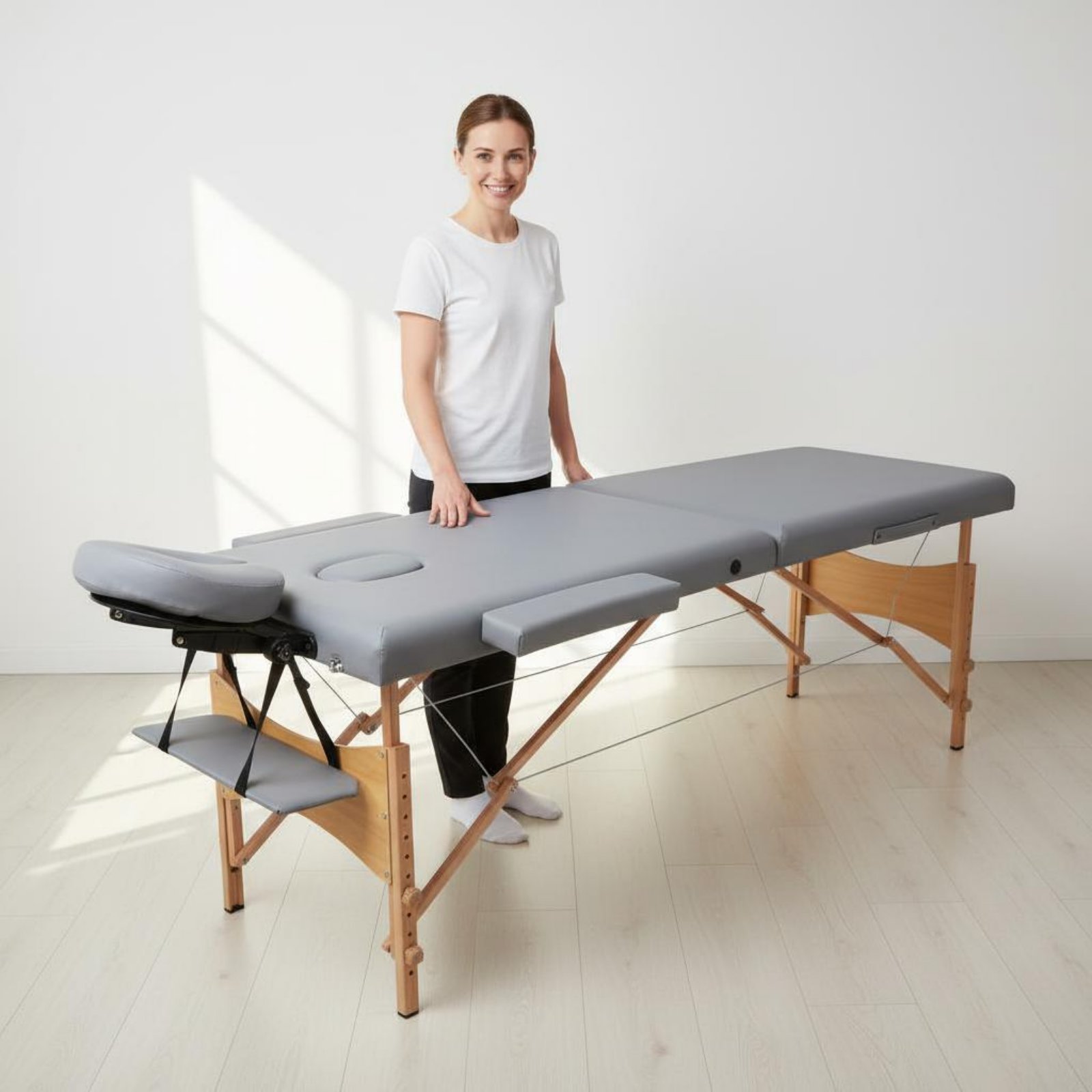 Portable Massage Table PU Leat - Upholstery Leather Work ulasan dan harga