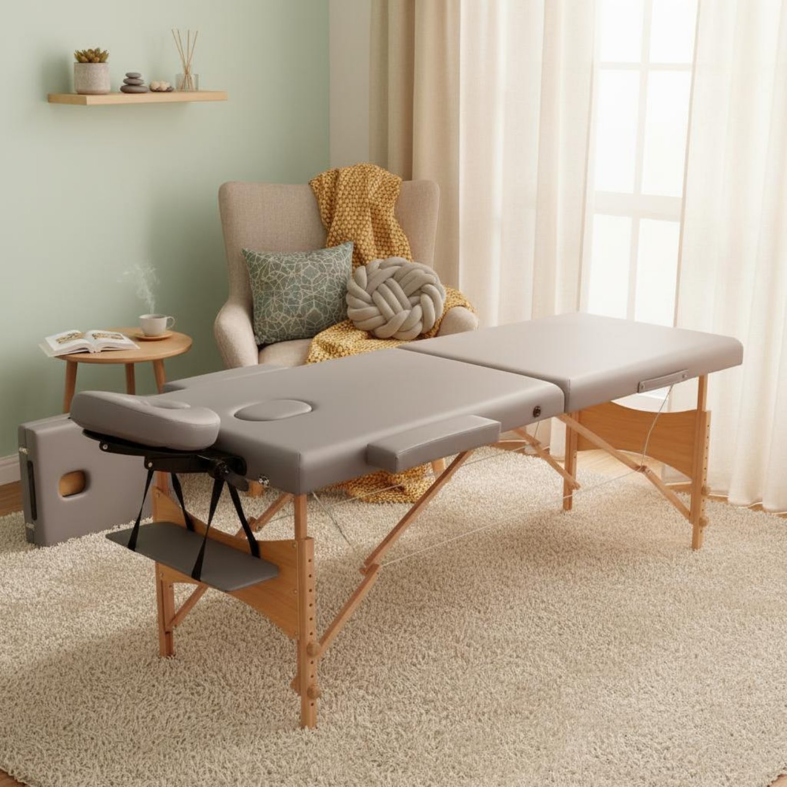 Portable Massage Table PU Leat - Upholstery Leather Work ulasan dan harga