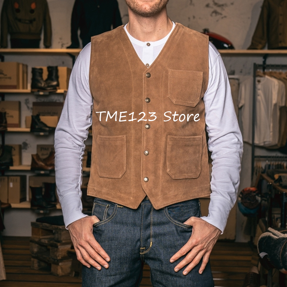 Men's Fashion Suit Vest Single - Leather Work Vest For Men ulasan dan harga