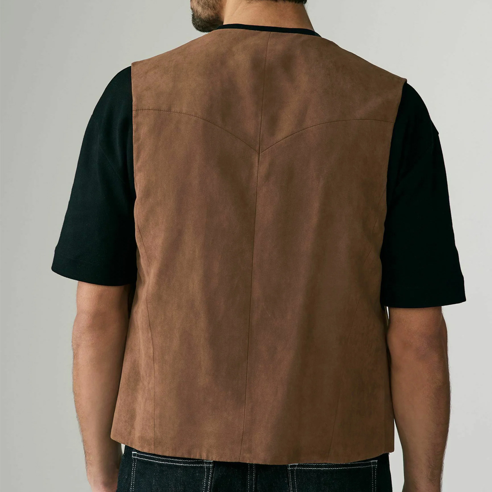 Mens Vest for Man Men's Suede  - Leather Work Vest For Men ulasan dan harga