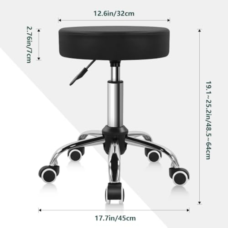 PU Leather Swivel Stool with W - Leatherwork Workshop ulasan dan harga