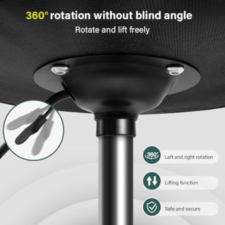 PU Leather Swivel Stool with W - Leatherwork Workshop ulasan dan harga