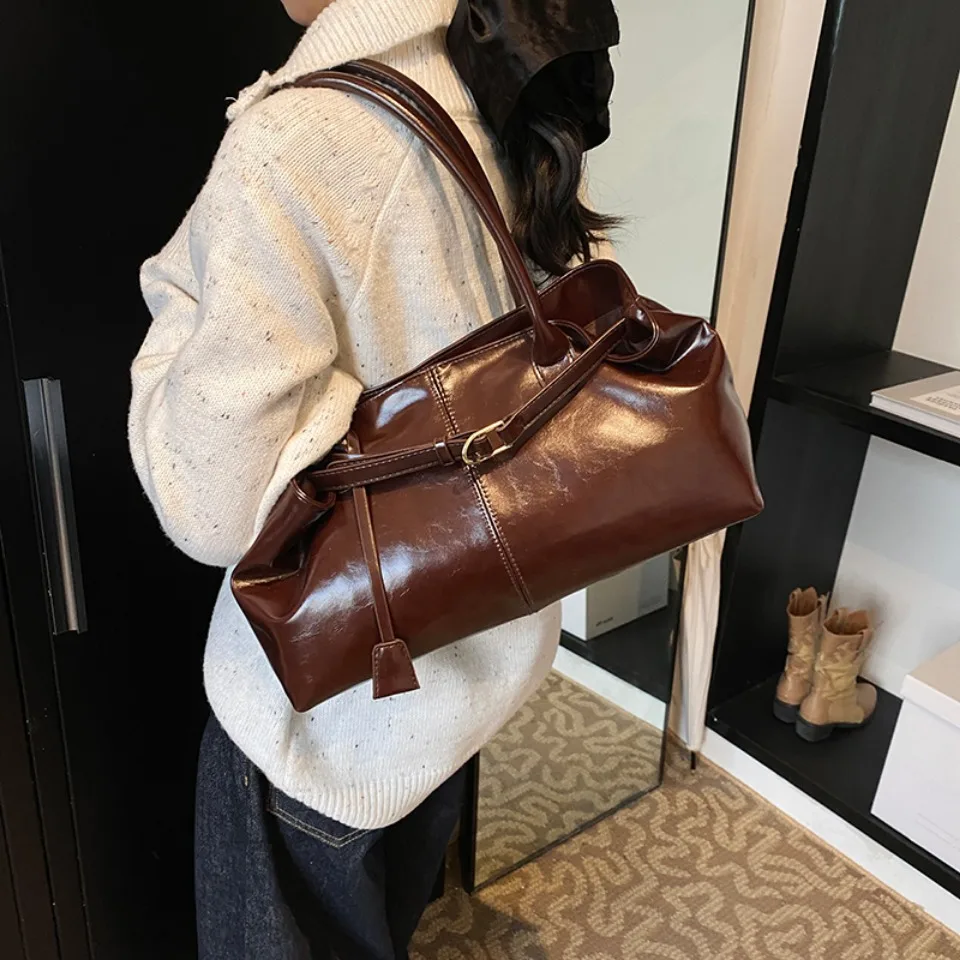 Winter Oil PU Leather Hobo Han - Leatherwork Workshop ulasan dan harga