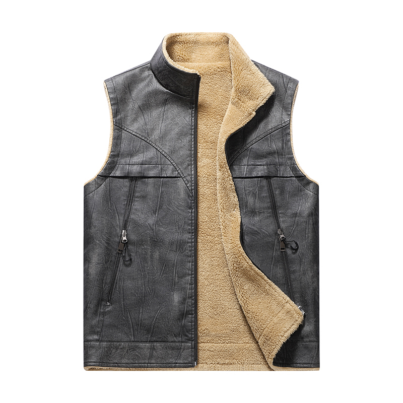 Winter Man Fleece Casual Sleev - Leather Work Vest For Men ulasan dan harga