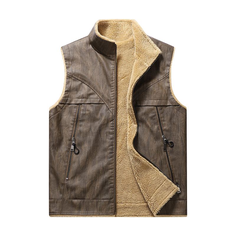 Winter Man Fleece Casual Sleev - Leather Work Vest For Men ulasan dan harga
