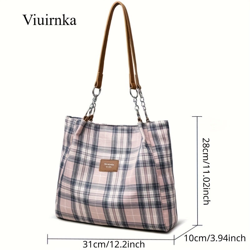 Ladies' Fashion Plaid Handbag  - Leatherwork Essentials ulasan dan harga