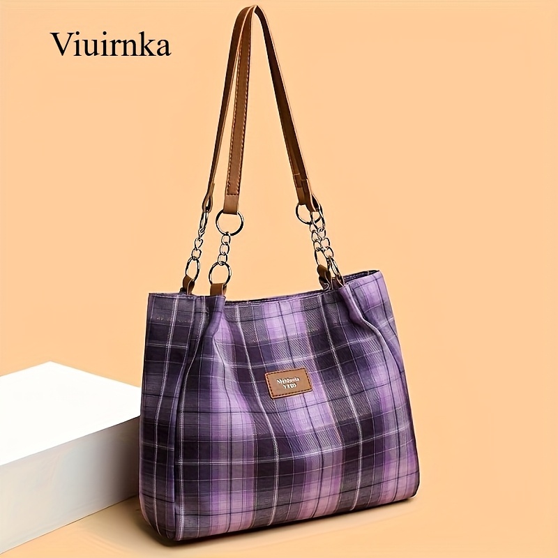 Ladies' Fashion Plaid Handbag  - Leatherwork Essentials ulasan dan harga