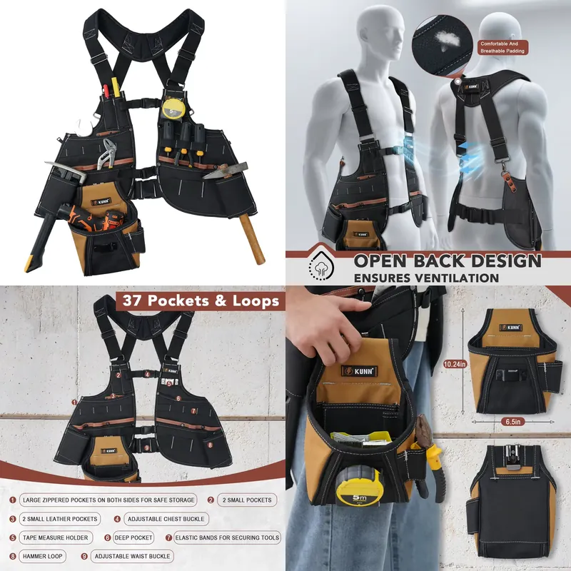 Leather Tool Vest for Men – Ad - Leather Work Vest For Men ulasan dan harga
