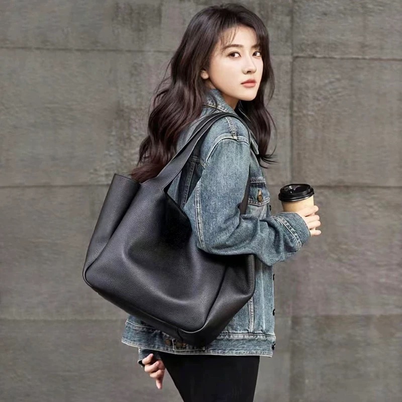 Genuine Leather Tote Bag For W - Leatherwork Workshop ulasan dan harga